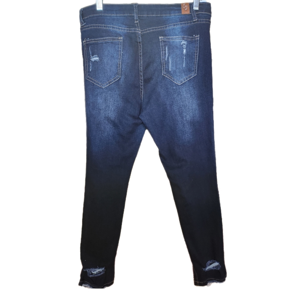 GOGO JEANS USA DESTROYED DISTRESSED DESIGNER BOYFRIEND JEANS - Picture 3 of 5